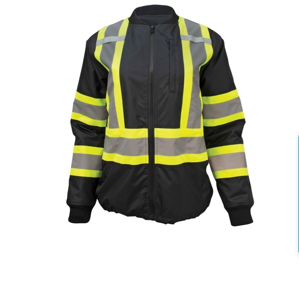 Radians Class C. High-Visibility Black and Yellow Women's Jacket XXL